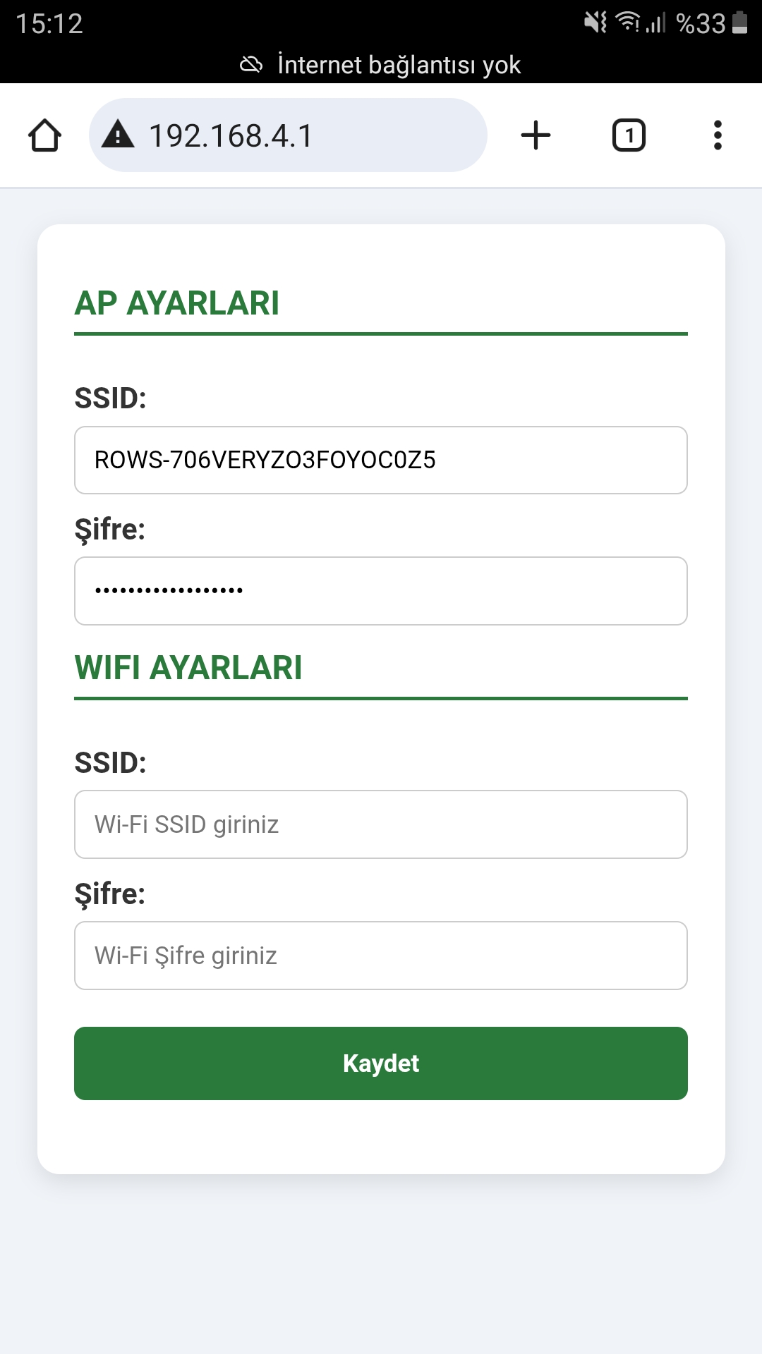 Yapılandırma Sayfası